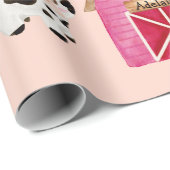 Aangepaste naam Roze Boerderij/Floral Barn Gift Wr Cadeaupapier (Rol Hoek)