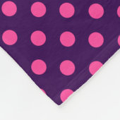 Aangepaste naam roze boog paarse roze stippen fleece deken (Hoek)