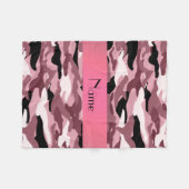 Aangepaste naam  roze camouflage fleece deken (Voorkant (Horizontaal))