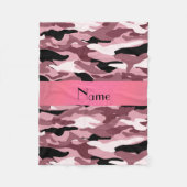 Aangepaste naam  roze camouflage fleece deken (Voorkant)
