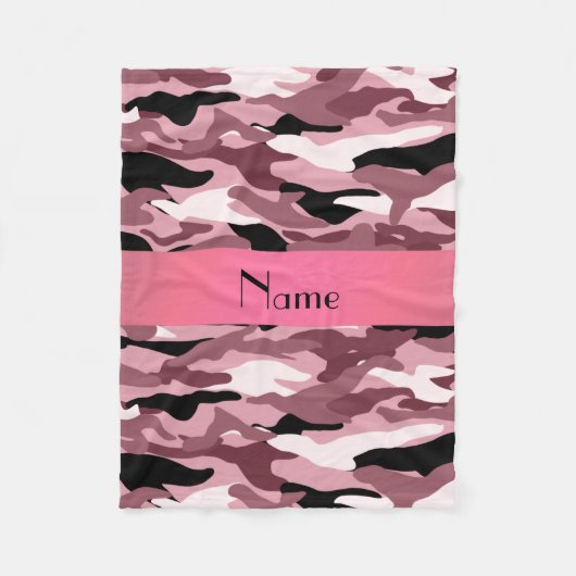 Aangepaste naam  roze camouflage fleece deken (Voorkant)