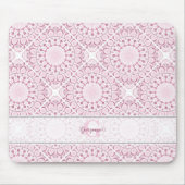 Aangepaste Naam  Roze Confetti Lace Mandala Tegel Muismat (Voorkant)