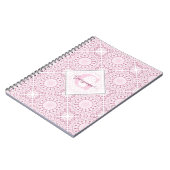 Aangepaste Naam  Roze Confetti Lace Mandala Tegel Notitieboek (Linkerzijde)