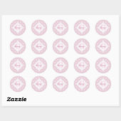 Aangepaste Naam  Roze Confetti Lace Mandala Tegel Ronde Sticker (Vel)