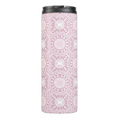 Aangepaste Naam  Roze Confetti Lace Mandala Tegel Thermosbeker (Achterkant)