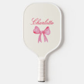Aangepaste naam Roze Coquette Strik Pickleball Paddle (Achterkant)