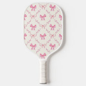 Aangepaste naam Roze Coquette Strik Pickleball Paddle (Voorkant)
