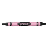 Aangepaste naam Roze Crayon Style Zwarte Inkt Pen (Voorkant)