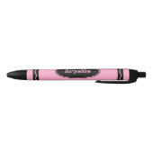 Aangepaste naam Roze Crayon Style Zwarte Inkt Pen (Bodem)