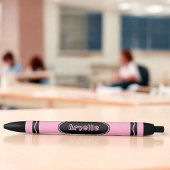 Aangepaste naam Roze Crayon Style Zwarte Inkt Pen