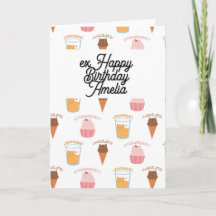 Aangepaste naam Roze Cupcake en Zwarte Kat Patroon