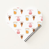 Aangepaste naam Roze Cupcake en Zwarte Kat Patroon Notitieboek (Achterkant)