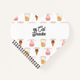 Aangepaste naam Roze Cupcake en Zwarte Kat Patroon Notitieboek