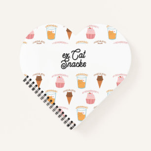 Aangepaste naam Roze Cupcake en Zwarte Kat Patroon Notitieboek