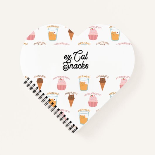 Aangepaste naam Roze Cupcake en Zwarte Kat Patroon Notitieboek (Voorkant)