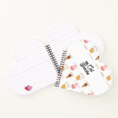 Aangepaste naam Roze Cupcake en Zwarte Kat Patroon Notitieboek (Binnen)