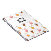 Aangepaste naam Roze Cupcake en Zwarte Kat Patroon Notitieboek (Rechterzijde)