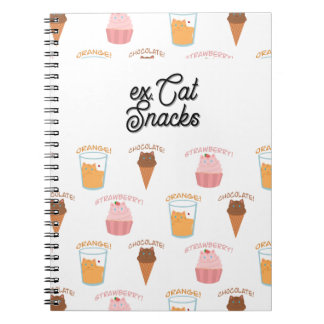 Aangepaste naam Roze Cupcake en Zwarte Kat Patroon Notitieboek