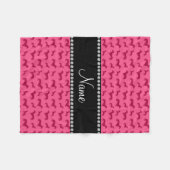 Aangepaste naam roze dachshunds fleece deken (Voorkant (Horizontaal))