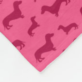 Aangepaste naam roze dachshunds fleece deken (Hoek)