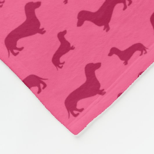 Aangepaste naam roze dachshunds fleece deken (Hoek)