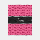 Aangepaste naam roze dachshunds fleece deken (Voorkant)