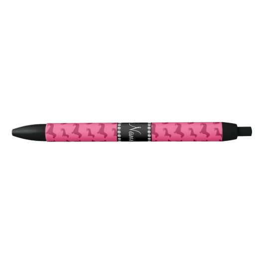 Aangepaste naam roze dachshunds zwarte inkt pen (Voorkant)