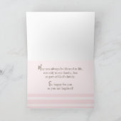 Aangepaste naam Roze Doop Cake Teddybeer en Tiara Kaart (Binnen)