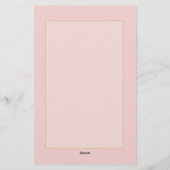 Aangepaste Naam Roze en Goud Briefpapier (Achterkant)