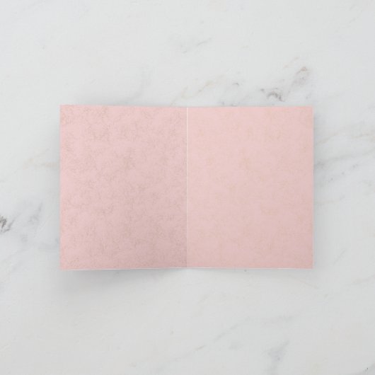 Aangepaste Naam Roze en Goud Gevouwen Notitiekaartje (Binnen)