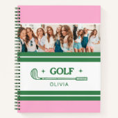 Aangepaste Naam Roze en Groene golf liefhebber fot Notitieboek (Voorkant)