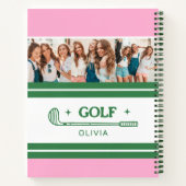Aangepaste Naam Roze en Groene golf liefhebber fot Notitieboek (Achterkant)