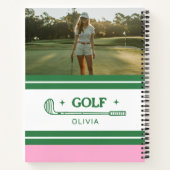Aangepaste Naam Roze en Groene golf liefhebber fot Notitieboek (Achterkant)
