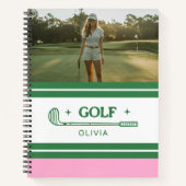 Aangepaste Naam Roze en Groene golf liefhebber fot Notitieboek (Voorkant)