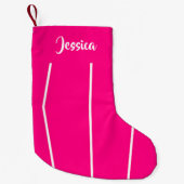 Aangepaste naam roze en wit kleine kerstsok (Voorkant)