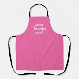 Aangepaste naam roze en wit schort