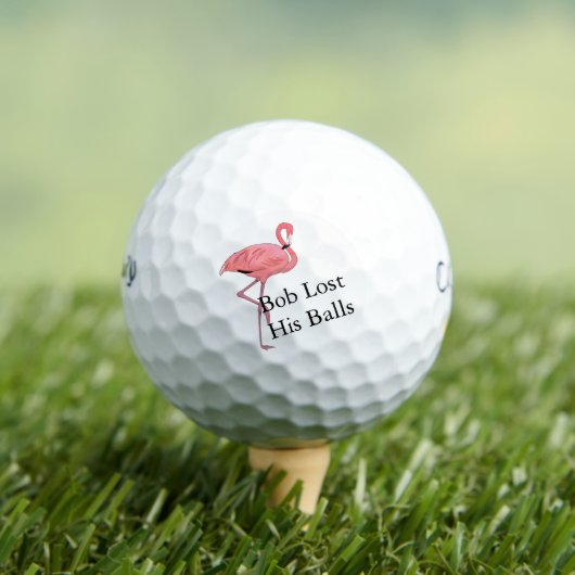 Aangepaste naam Roze Flamingo Golf Humor Golfballen (Insitu Shirt)