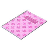 Aangepaste naam roze fleur de Lis Pattern Notitieboek (Linkerzijde)