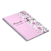 Aangepaste naam Roze Floral notebook Notitieboek (Rechterzijde)