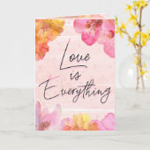 Aangepaste naam Roze Floral Valentijnsdag Kaart (Gele Bloem)