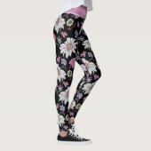 Aangepaste naam roze florale naadloos patroon leggings (Rechts)