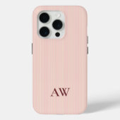 Aangepaste naam Roze gestreepte bruidsmeisje Moede Case-Mate iPhone Case (Achterkant)