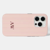 Aangepaste naam Roze gestreepte bruidsmeisje Moede Case-Mate iPhone Case (Achterkant (horizontaal))