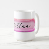 Aangepaste naam Roze glaseffect | Gepersonaliseerd Koffiemok (Voorkant rechts)