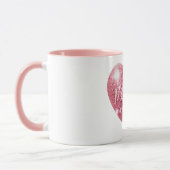 Aangepaste naam Roze Glitter Hart Elegante Mahjong Mok (Links)