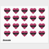 Aangepaste naam roze glitter hart sticker (Vel)