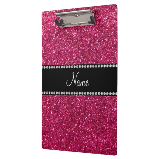 Aangepaste naam roze glitter klembord (Links)