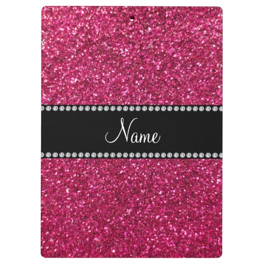 Aangepaste naam roze glitter klembord (Achterkant)