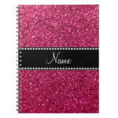 Aangepaste naam roze glitter notitieboek (Voorkant)