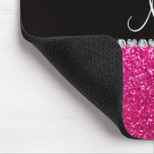 Aangepaste naam roze glitter pastel paarse zebra muismat (Hoek)